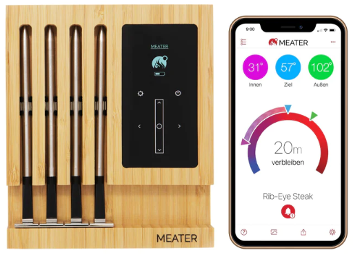 MEATER Bluetooth Smart Thermometer Block inkl. MEATER Grillhandschuhe