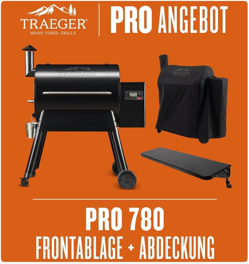Traeger Starter-SET Pro 780 D2 Edition 2024 inkl. Abdeckhaube & Frontablage+Pellets TFB78GLEC