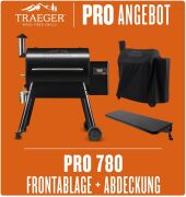Traeger Starter-SET Pro 780 D2 Edition 2024 inkl. Abdeckhaube & Frontablage+Pellets