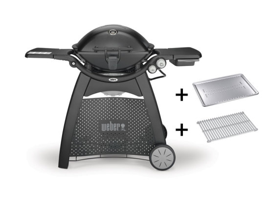 Weber Gasgrill Q 3200 black Mod.2023 + Gratis Hitzeschild, Bratenrost & Schublade  57012379