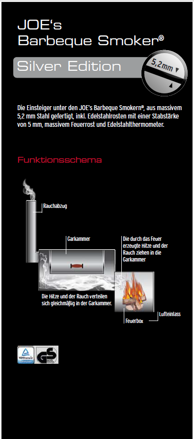 BBQ Stahl Smoker 16 Zoll Classic mit Kochplatte Edition 2024