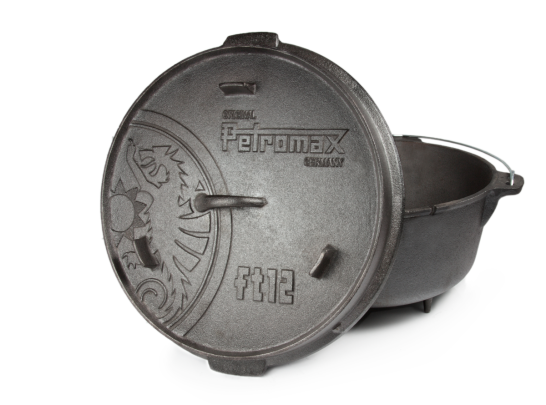 Petromax Feuertopf FT12 Dutch Oven mit Füße + Holzlöffel mit Einbrand  FT12