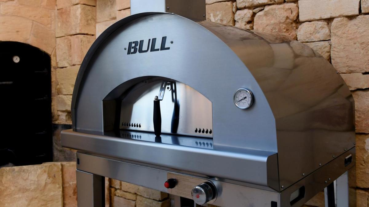 BULL Edelstahl Gas Pizzaofen L mit Gestell