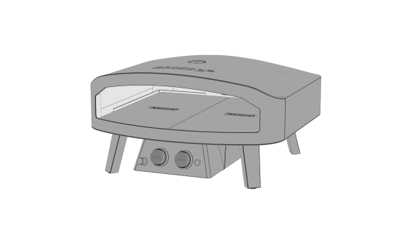 COZZE Gas Pizzaofen 24 Classic Black Edition - mit Hitzeschild & Anschluß-Set