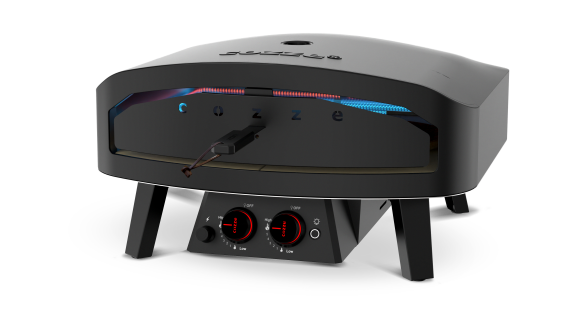 COZZE Gas Pizzaofen 24 Classic Black Edition - mit Hitzeschild & Anschluß-Set