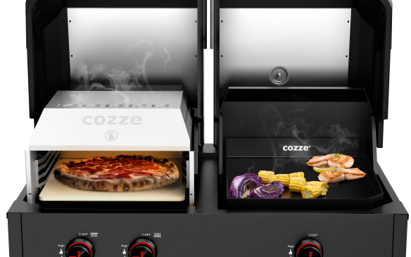 Cozze Gas Planchagrill G-900 QUATTRO 4-in-1 Plancha/G inkl. Anchluß-Set