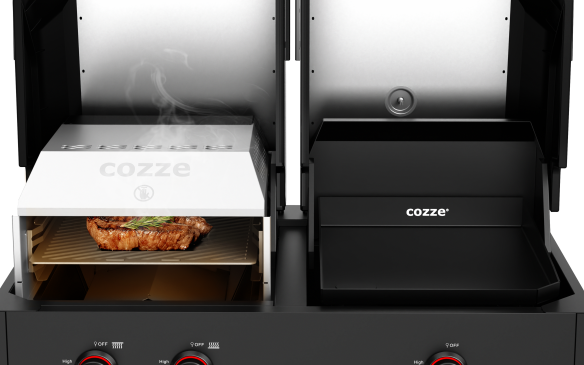 Cozze Gas Planchagrill G-900 QUATTRO 4-in-1 Plancha/G inkl. Anchluß-Set