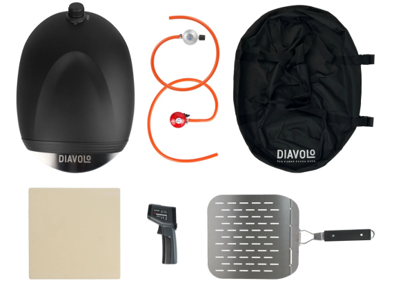 Delivita Diavolo Gas Pizzaofen Starter-Set 50mbar Black