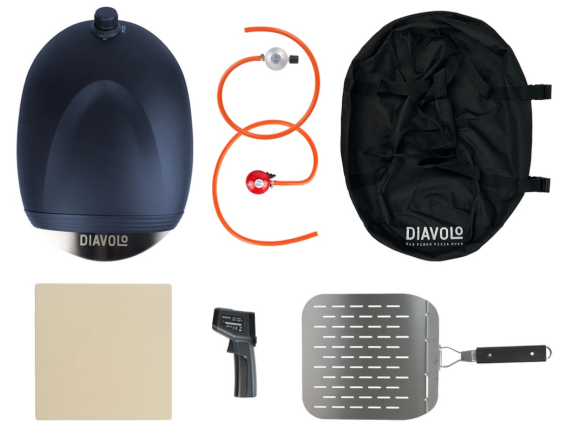 Delivita Diavolo Gas Pizzaofen Starter-Set 50mbar Navy