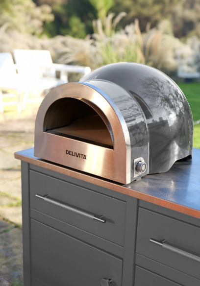 Delivita Flow Dual-Fuel Pizzaofen Hale Grey 50mbar