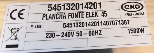 ENO Elektro-Plancha Fonte 45 ** Ausstellungstück **