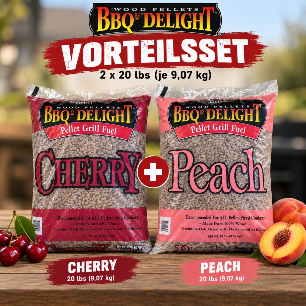 BBQR’S DELIGHT Hartholz Vorteilsset (Kirsche+Pfirsich) 18 Kg BD-5014 + BD-5018