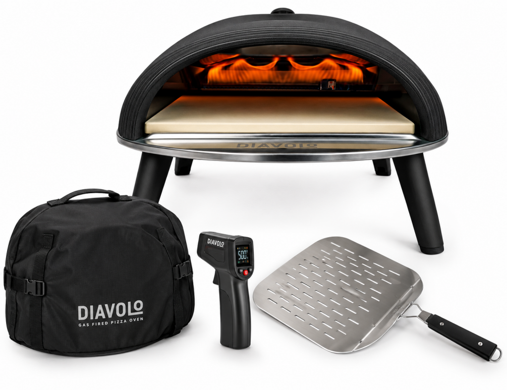 Delivita Diavolo Gas Pizzaofen Starter-Set 50mbar Black DEL-3003