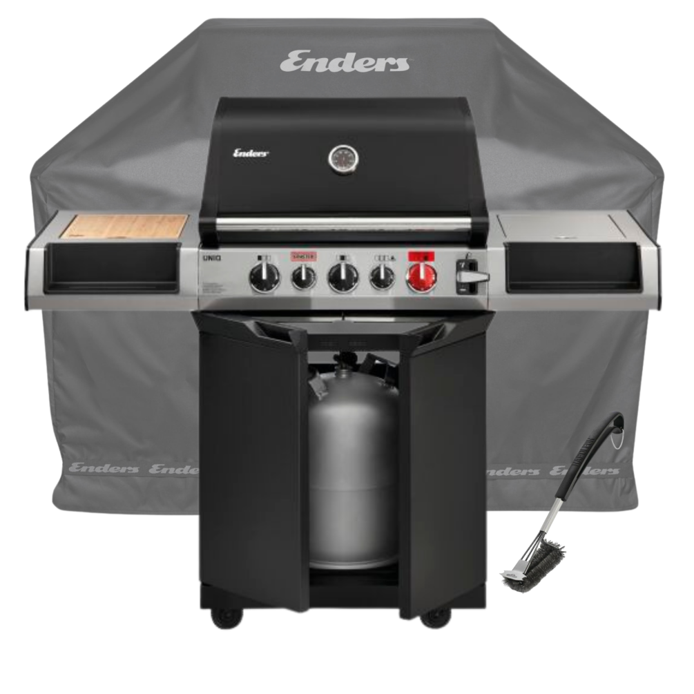 Enders Gasgrill SET Uniq 3 IK Cruster inkl. Abdeckhaube & Bürste 8700