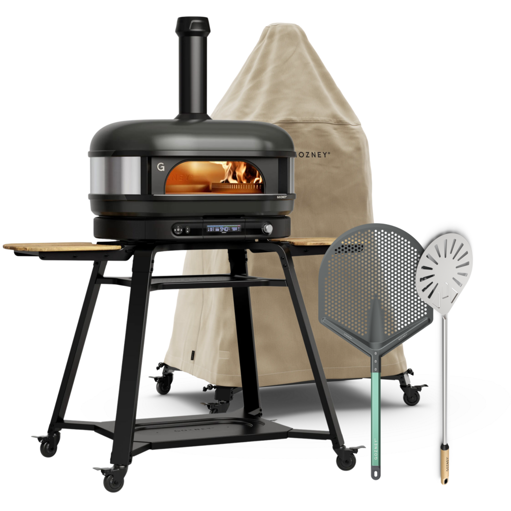 Gozney Pizzaofen Dome XL Dual Fuel Pizzaofen-Bundle, Black + Stand, Heber, Wender, Abdeckhaube GMPOBEU1825 +1984,1978,1762,1767