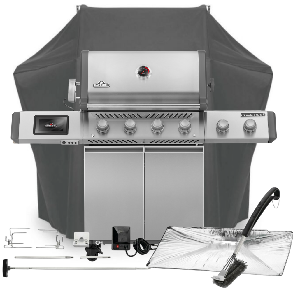 Napoleon Gasgrill SET Prestige Pro 500 Connected, Edelstahl inkl. Drehspieß, Abdeckhaube + Zubehör Mod. 2026 PRO500VXRSIBPSS-DE SET 