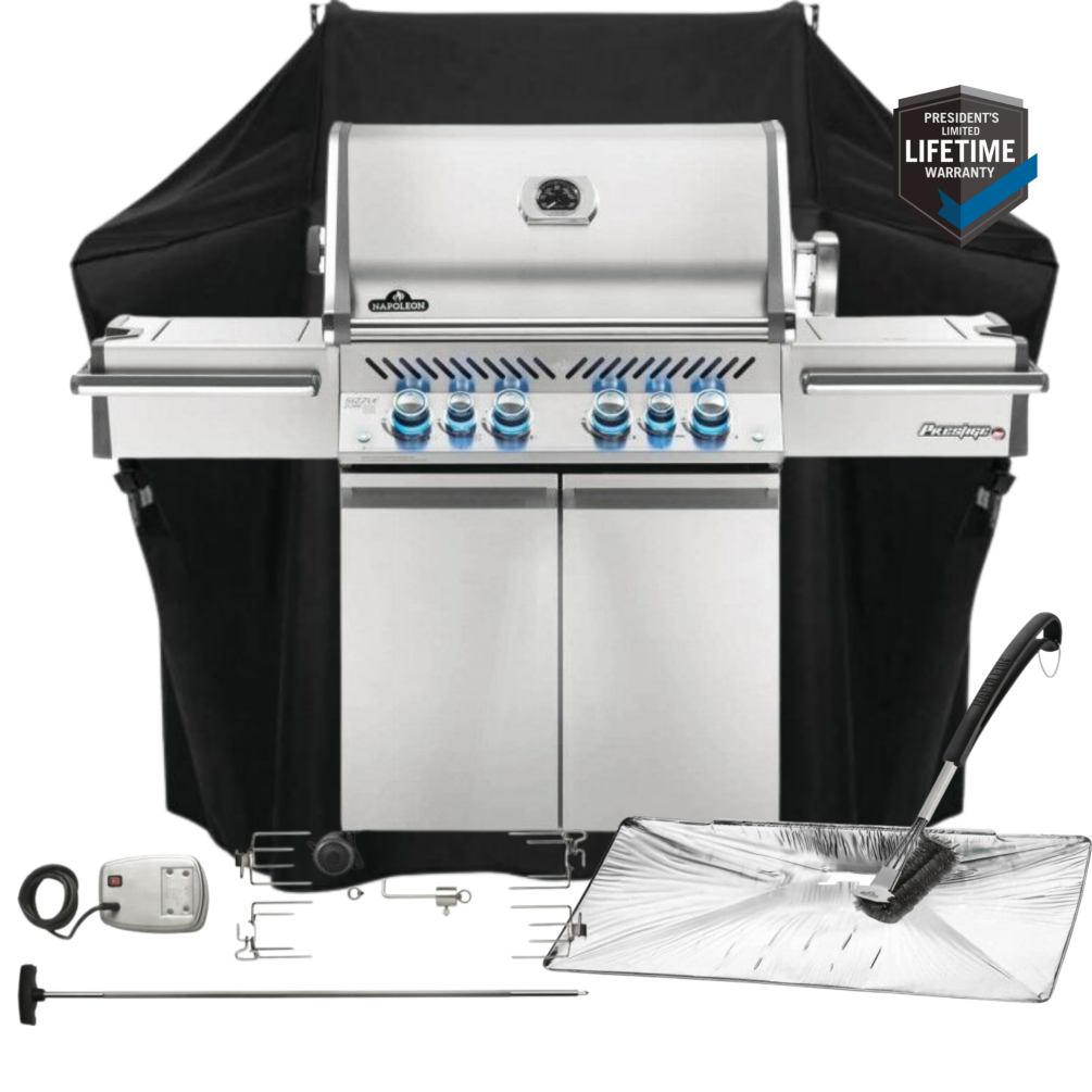 Napoleon Gasgrill SET Prestige Pro 500 RSIB inkl. Drehspieß, Abdeckhaube + Zubehör PRO500RSIBPSS-3-DE