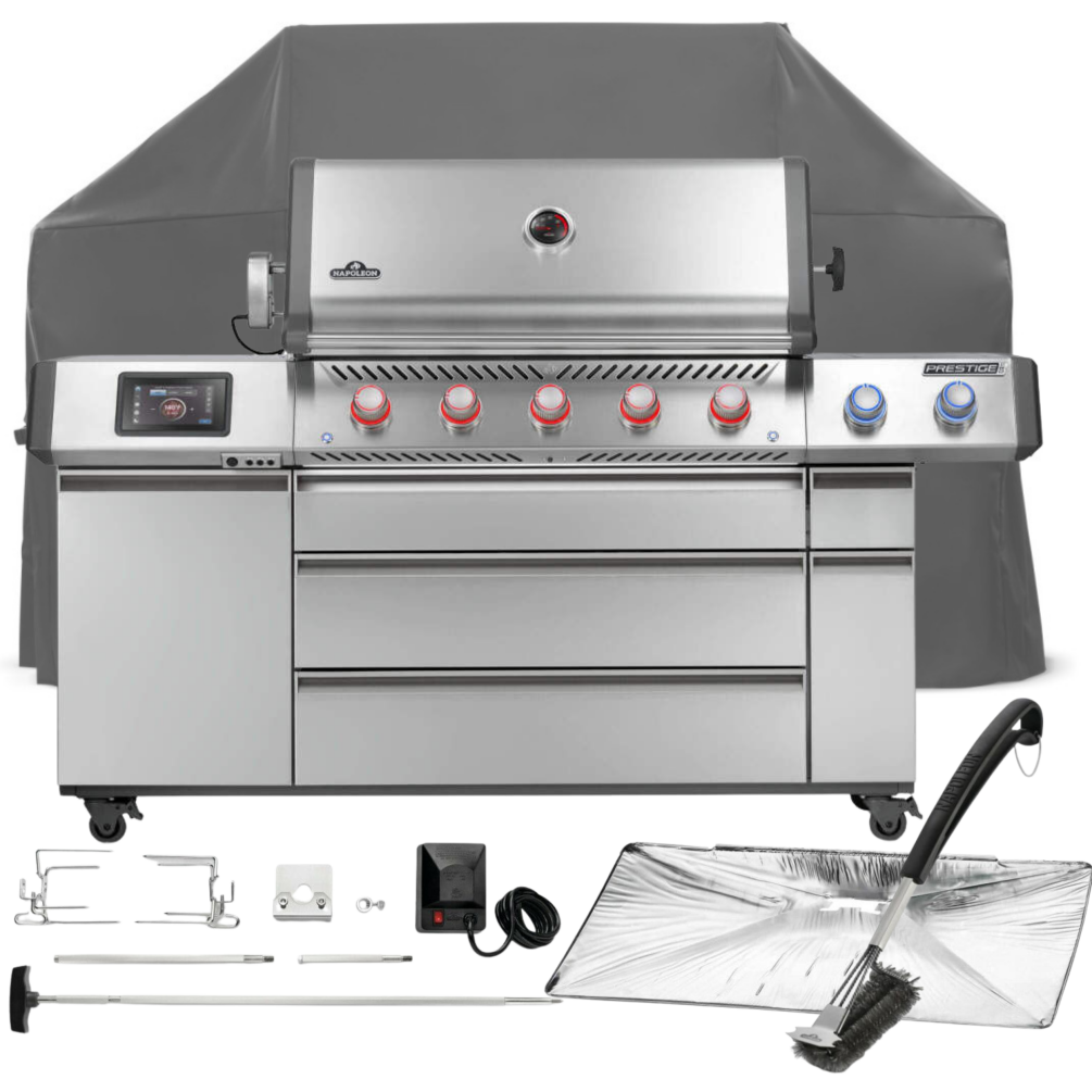 Napoleon Gasgrill SET Prestige Pro 665 Connected inkl. Drehspieß, Abdeckhaube + Zubehör Mod. 2026 PRO665VXRSIBPSS SET