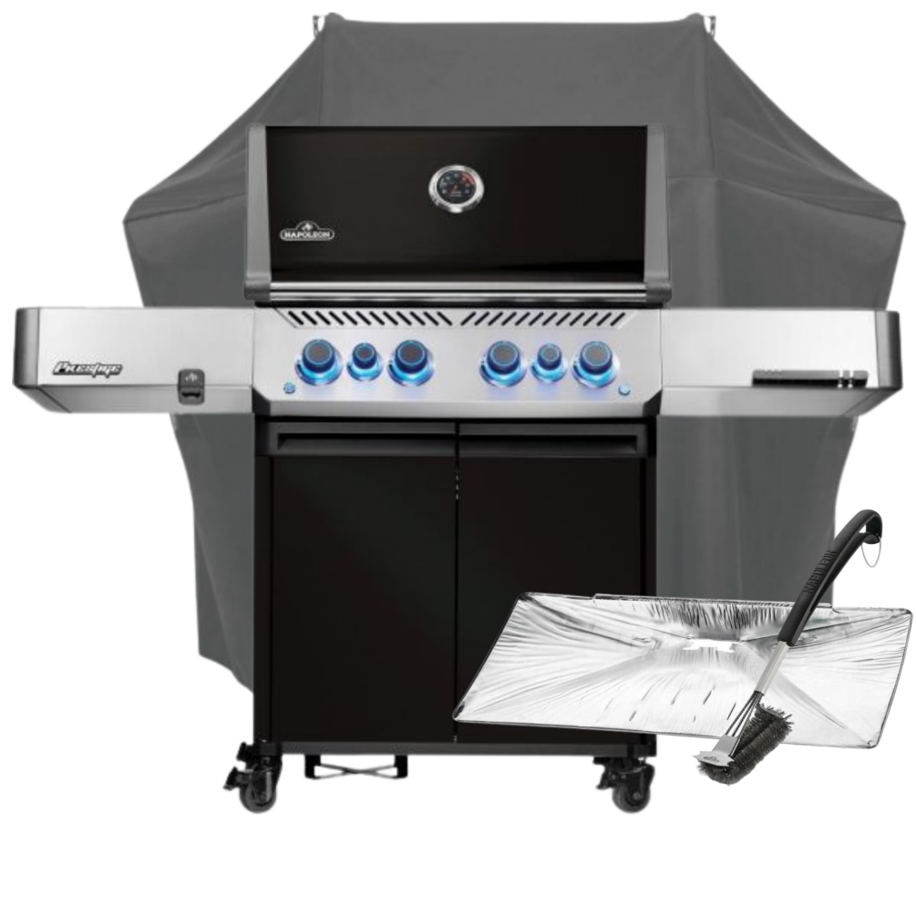 Napoleon SET Gasgrill Prestige 500V Schwarz  P500VRSIBPK-DE