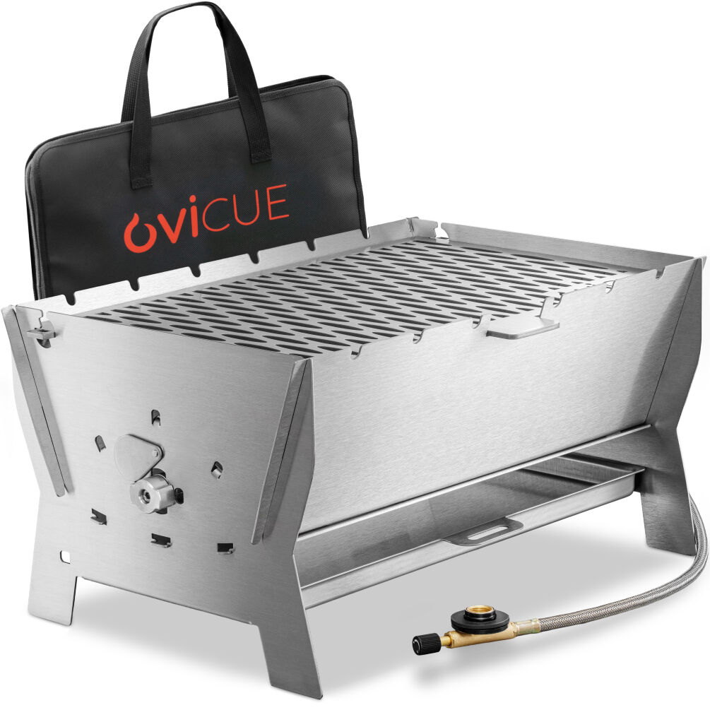 OVICUE Edelstahl Gas- & Holzkohle Steckgrill L inkl. Tasche  80004762