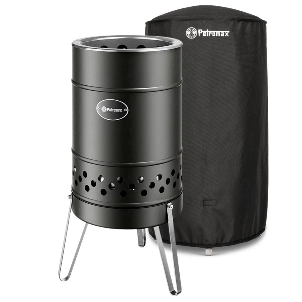 Petromax SET Pyron Black Edelstahl Feuertonne  & Anzünder  PYRON-BLACK