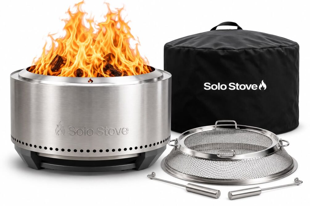 Solo Stove SET Edelstahl Feuerschale Summit 24 inkl. Abdeckhaube & Funkenschutz SS24-SD-3.0 SET