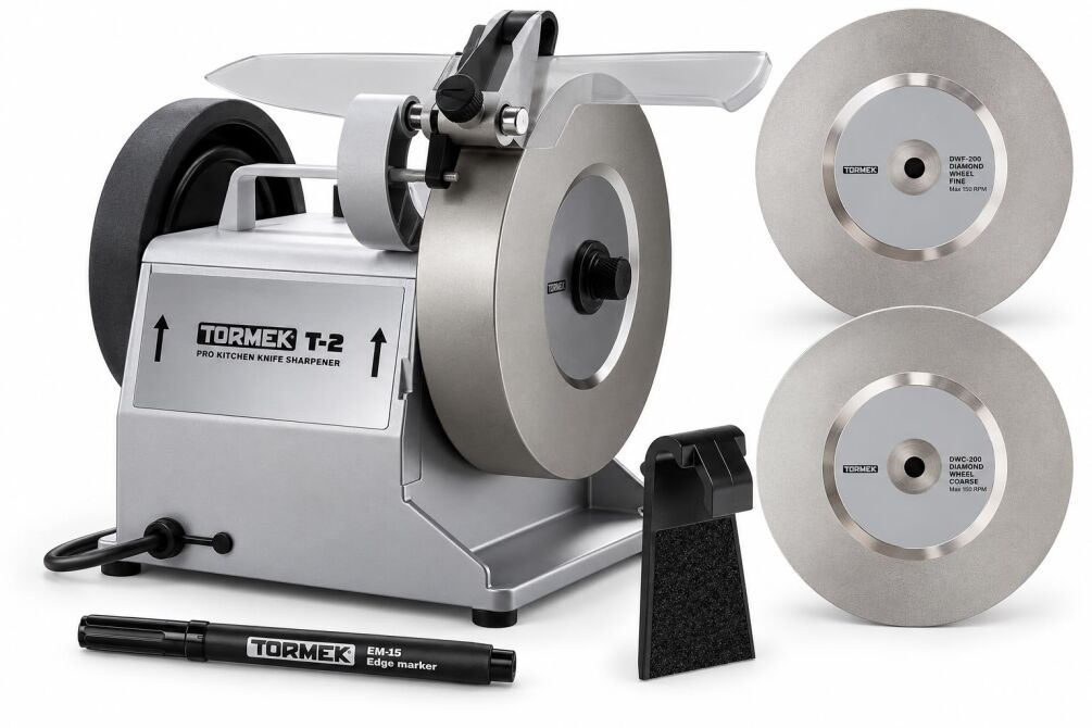 Tormek T-2 Pro Set Messerschleifmaschine inkl Schleifscheib Standard, Fein& Grob 421390 + 422094+422098