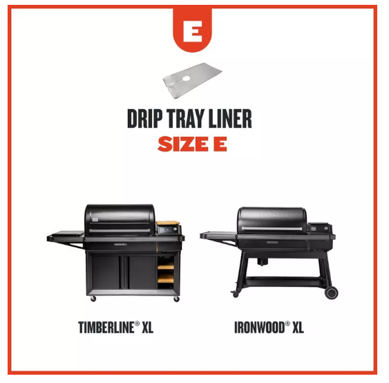 Traeger Tropfschalen Einlagen (Ironwood XL, Timberline XL) 8er Pack Größe:E   BAC607