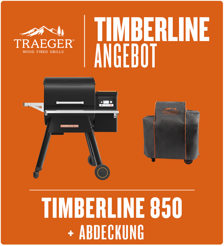 Traeger Smart-SET  Pelletgrill Timberline 850 inkl. Abdeckhaube & 2x Pellets TFB85WLEC