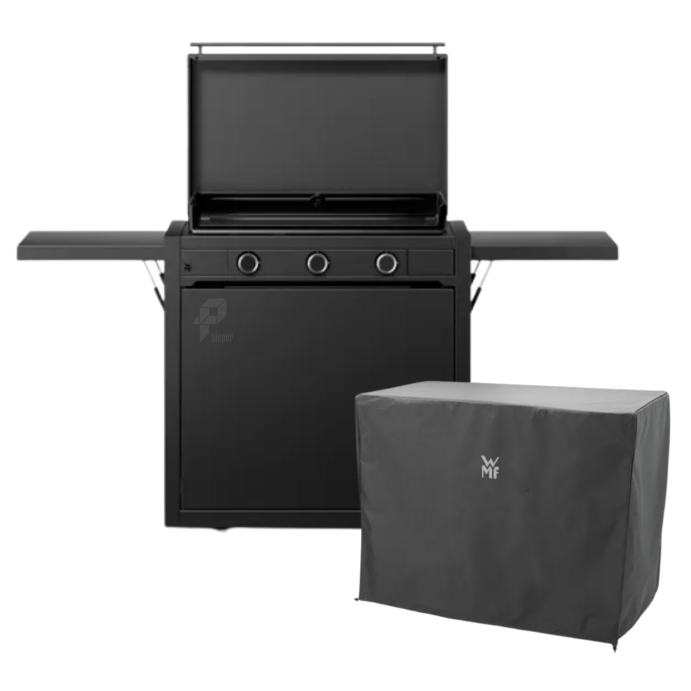 WMF Edition One Plancha-Set mit Wagen, 75 cm, Gas inkl. Abdeckhaube 0425940071