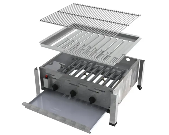 K+F Edelstahl Eco-Tech Gasbräter 3-flammig