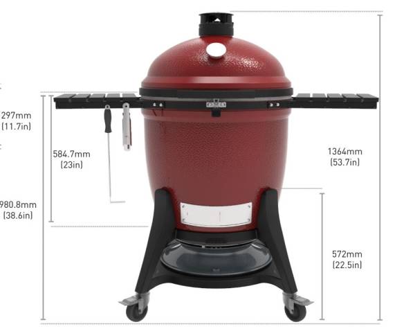 Kamado Joe Keramikgrill Big Joe III mit Untergestell & 9 Big Block Kohle