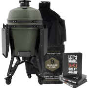 BSTRD. Pro Large Complete Keramikgrill  -  Alpine Green inkl. Abdeckhaube, BBQ Buch & Holzkohle