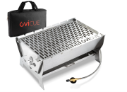 OVICUE Edelstahl Gas- & Holzkohle Steckgrill L inkl. Tasche 