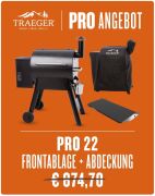 Traeger Starter-Set Pelletgrill Pro Serie 22 inkl. Abdeckhaube & 2x Hickory Pellets