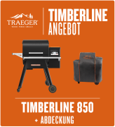 Traeger Smart-SET  Pelletgrill Timberline 850 inkl. Abdeckhaube & Pellets