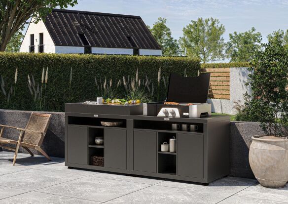 Le Marquier Outdoormodul mit Ablageboden, 110x 70x 92 cm Schwarz