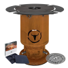 Moesta Feuerplattengrill  Bandit 2.0 FirePlace inkl. 4 x Ablagebretter schwarz/-oben + Sizzle Rost & Burgerpresse