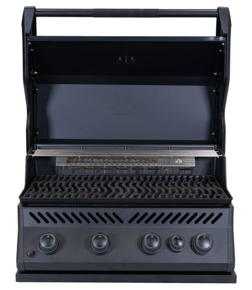 Napoleon Einbau/- Built-In Gasgrill 300 Series Mattschwarz mit Untergestell, Abdeckhaube & Drehspieß