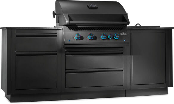 Napoleon Gagsgrillküche OASIS 106 Bundle, 32-Zoll Einbaugrill 700er-Serie Mattschwarz