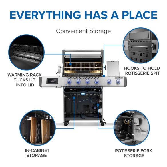 Napoleon Gasgrill SET Prestige Pro 500 Connected, Edelstahl inkl. Drehspieß, Abdeckhaube + Zubehör Mod. 2026