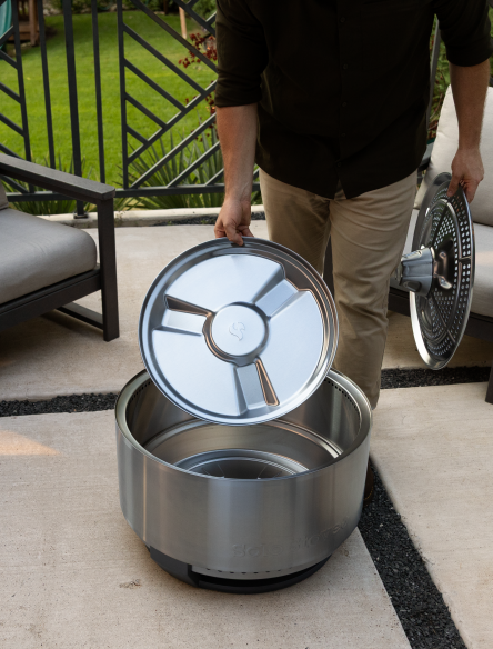 Solo Stove SET Edelstahl Feuerschale Summit 24 inkl. Abdeckhaube & Deckel