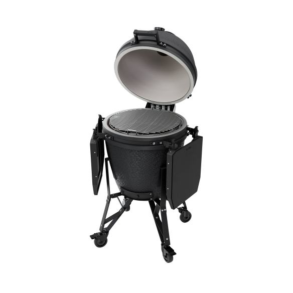 BSTRD. Large Complete Keramikgrill  -  Graphite  inkl. Abdeckhaube, BBQ Buch & Holzkohle