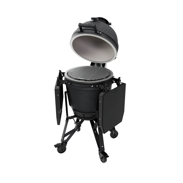 BSTRD. Medium Complete Keramikgrill | Graphite inkl. Abdeckhaube, BBQ Buch & Holzkohle