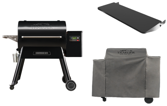 Traeger Starter-SET Ironwood 885 Edition 2023 inkl. Tischablage+ Abdeckhaube & 9kg Pellets 