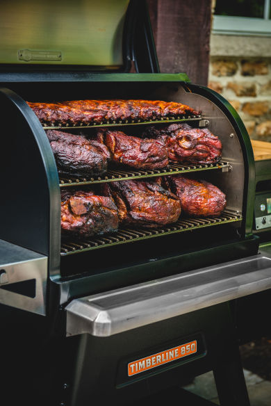 Traeger Smart-SET  Pelletgrill Timberline 850 inkl. Abdeckhaube & Meater Plus 50m