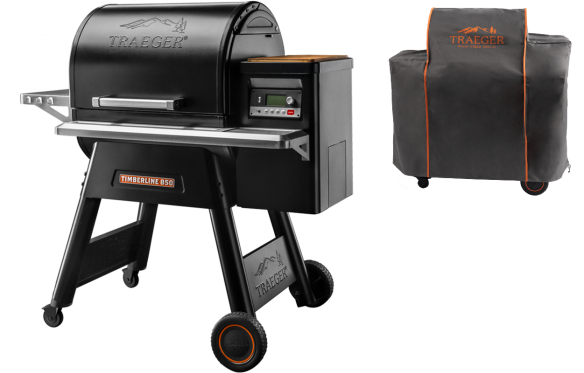 Traeger Starter-SET Timberline 850 D2 Edition 2023 inkl. Abdeckhaube & 9kg Pellets