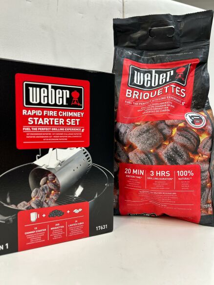 Weber Anzünd-Set 10 Kg Briketts + Anzündkamin & Anzündwürfel