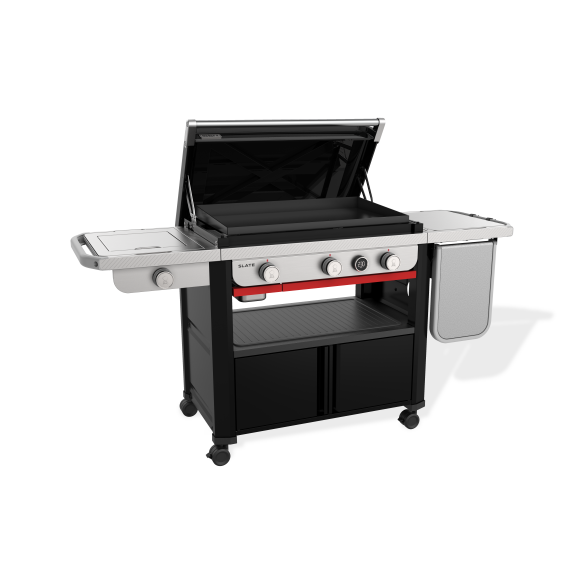 Weber Gasgrill/- Plancha Slate GPSB 76cm Premium mit Seitenkocher inkl. Grillbuch