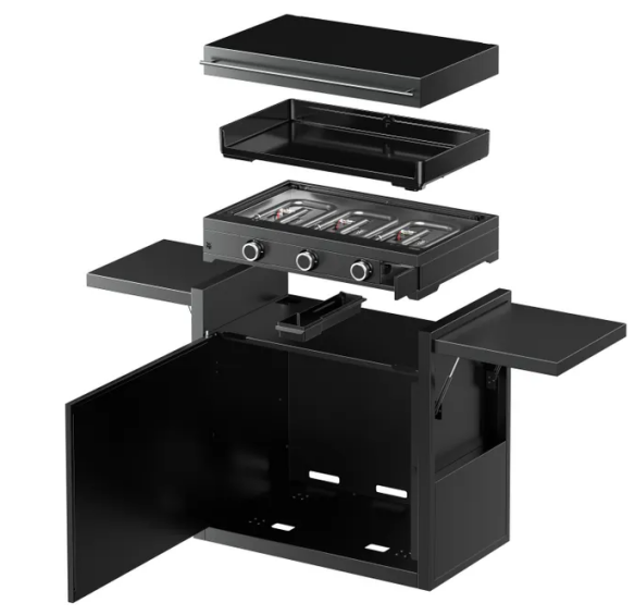 WMF Edition One Plancha-Set mit Wagen, 75 cm, Gas 